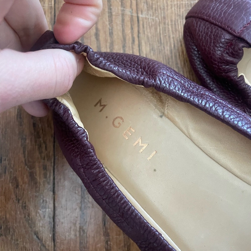 Women’s M. GEMI leather flats eggplant purple size 37 - Picture 3 of 6